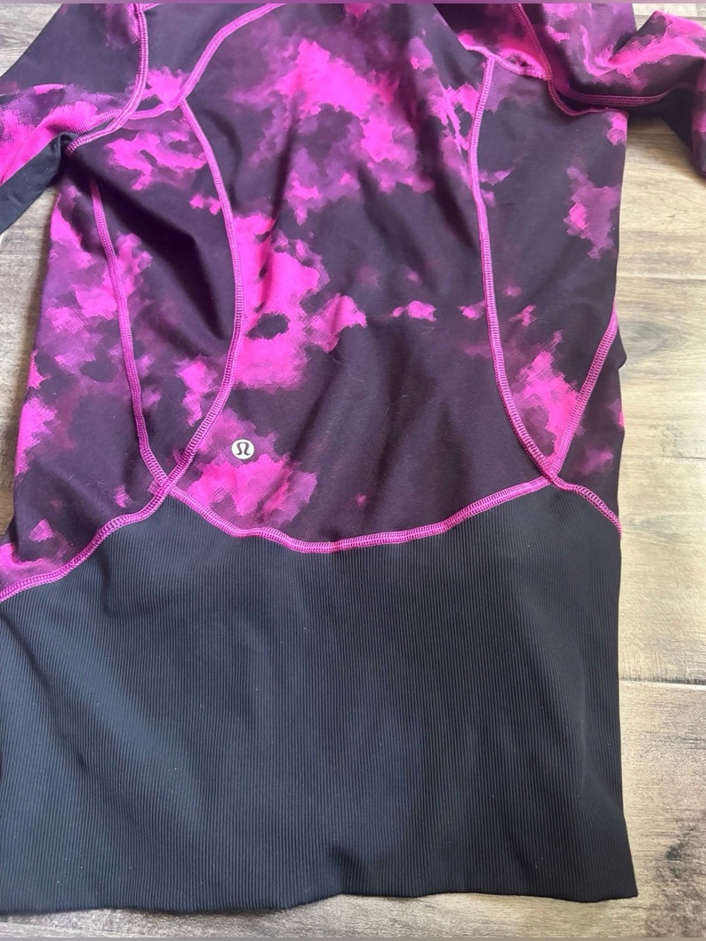 Lululemon Dance Studio Jacket Reversible Pink Black Ink Blot Print Sz 6 - Picture 3 of 12